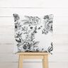 Decostof Half panama pittoreske bloemen – wit/zwart,  thumbnail number 7