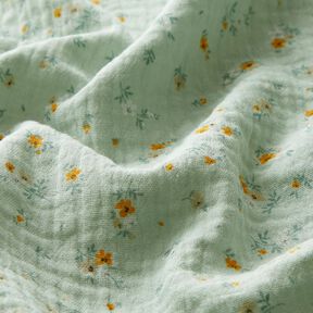 Mousseline/dubbel gehaakte stoffen romantische bloemen – licht mint, 