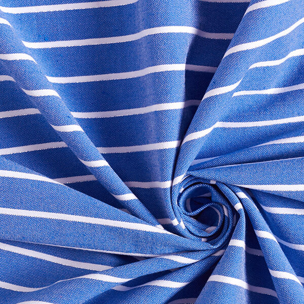Viscose stretch met glitterstrepen – blauw/wit,  image number 3