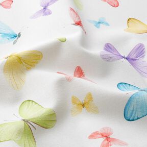 Decostof Half panama delicate vlinders – wit/pastelgroen, 