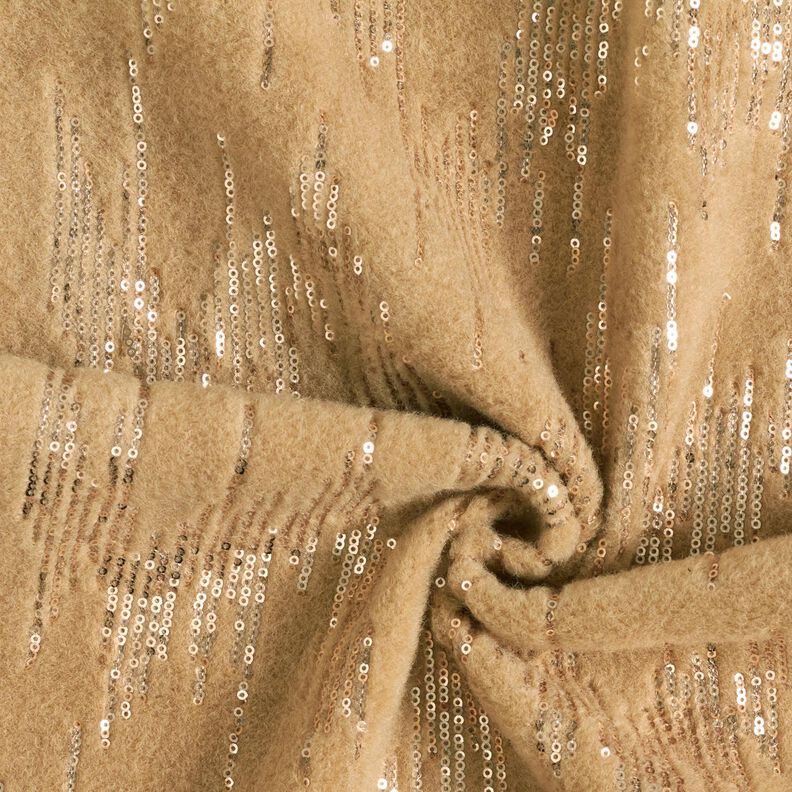 Mantelbreistof paillettenstrepen – beige, image number 4
