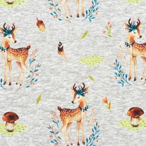 Alpenfleece Romantisch hert – zilvergrijs/natuur, 