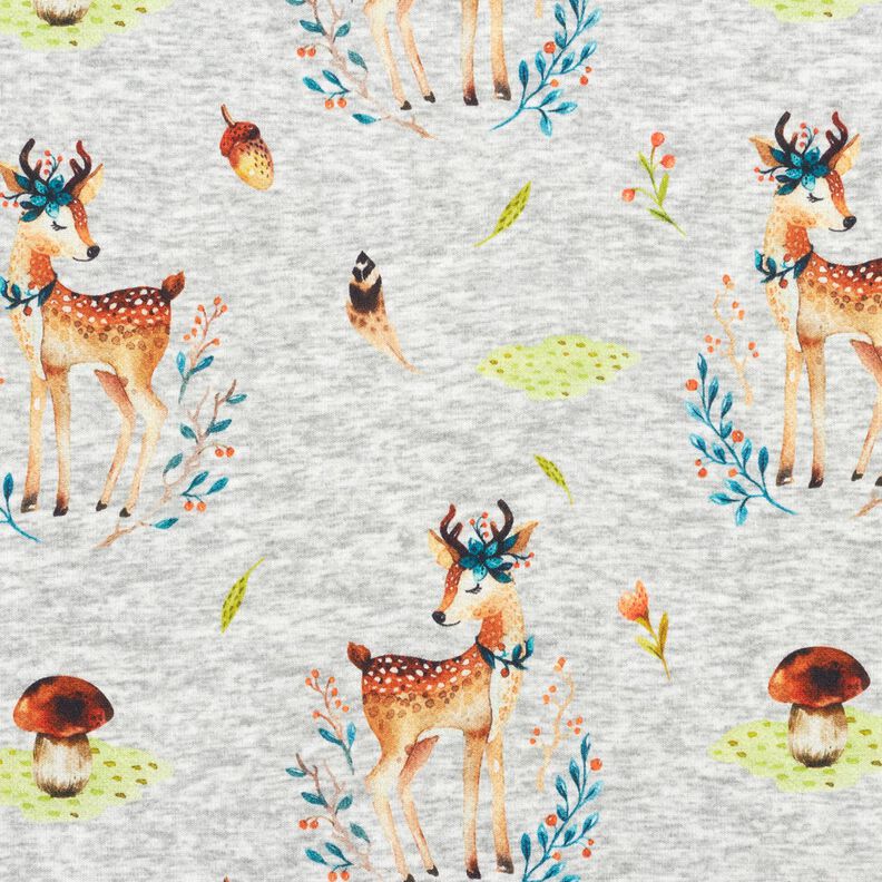 Alpenfleece Romantisch hert – zilvergrijs/natuur,  image number 1