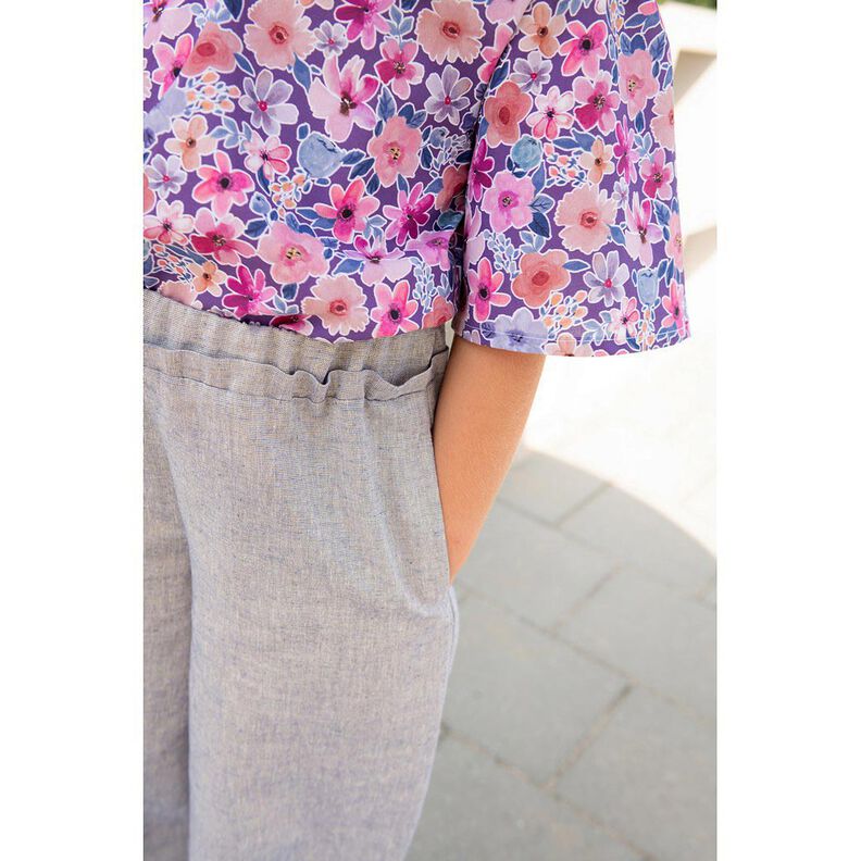 Chambray Lurex Melange | Poppy Fabrics – blauw/ivoor,  image number 5