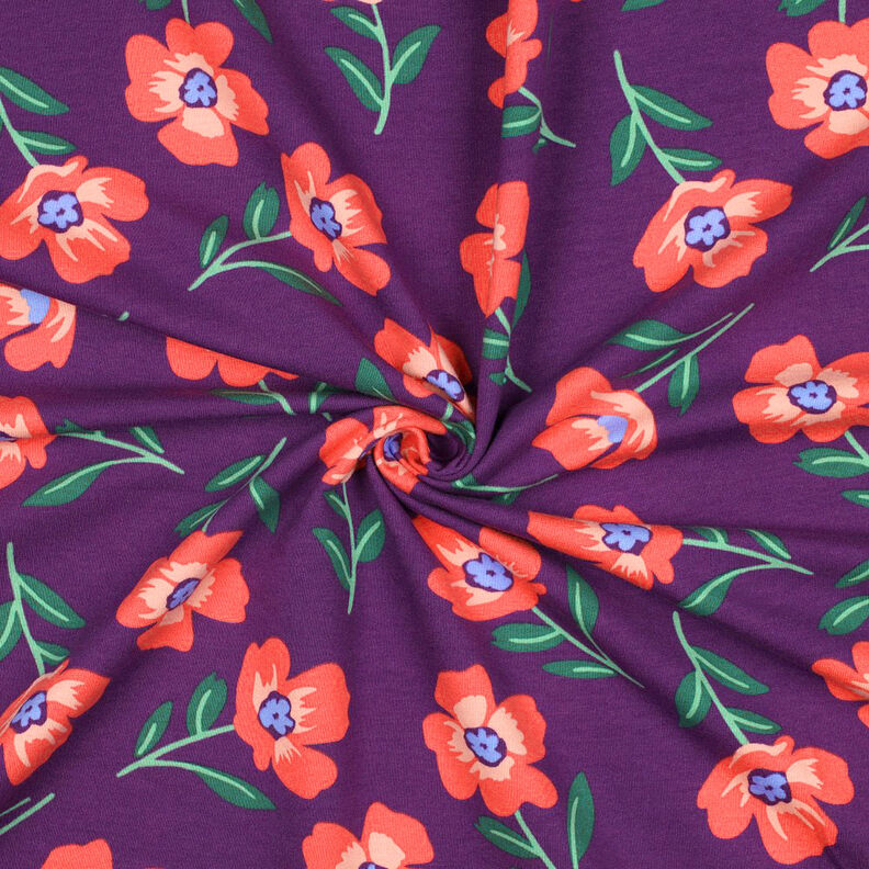 Sweatshirt geruwd Bloemen | by Poppy – roodlila/kreeft,  image number 3