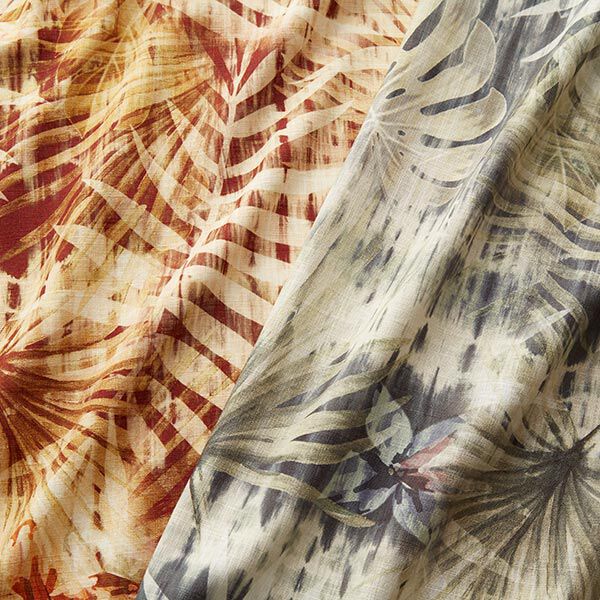 Blousestof viscose-linnen-mix prachtige bloemen – curry, image number 5