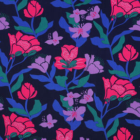 Lenzing Ecovero™ Amira Floral | Nerida Hansen – nachtblauw/intens roze, 