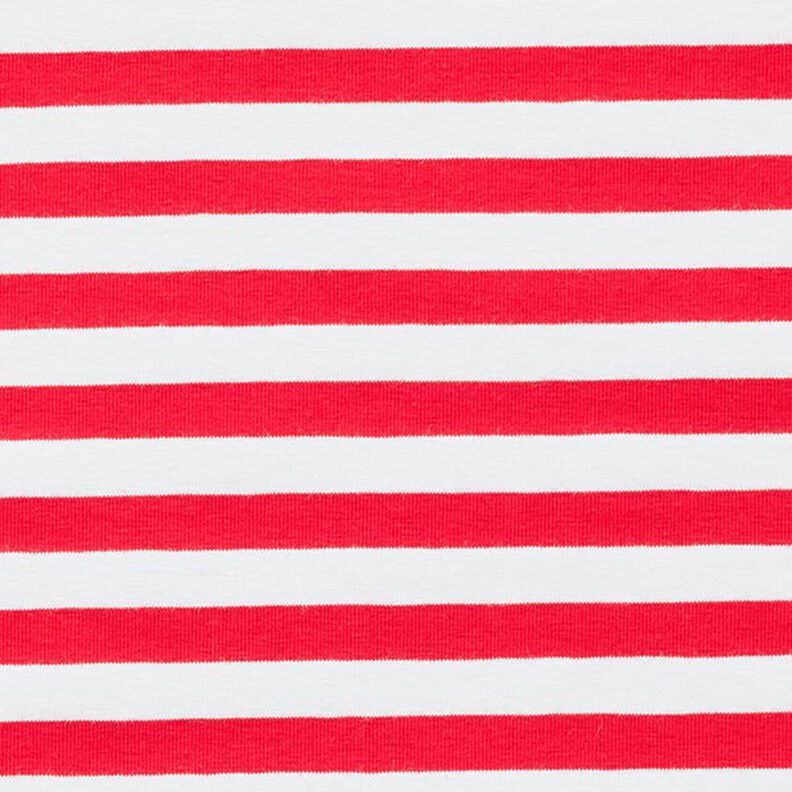 Katoenjersey brede strepen – rood/wit,  image number 1