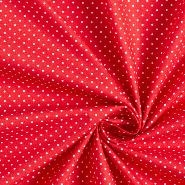 Katoenpopeline Kleine stippen – rood/wit,  image number 5