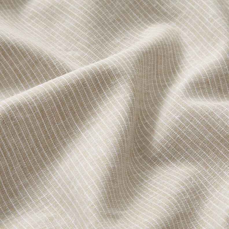 Linnen-katoen-mix Smalle strepen – licht taupe/wit,  image number 2