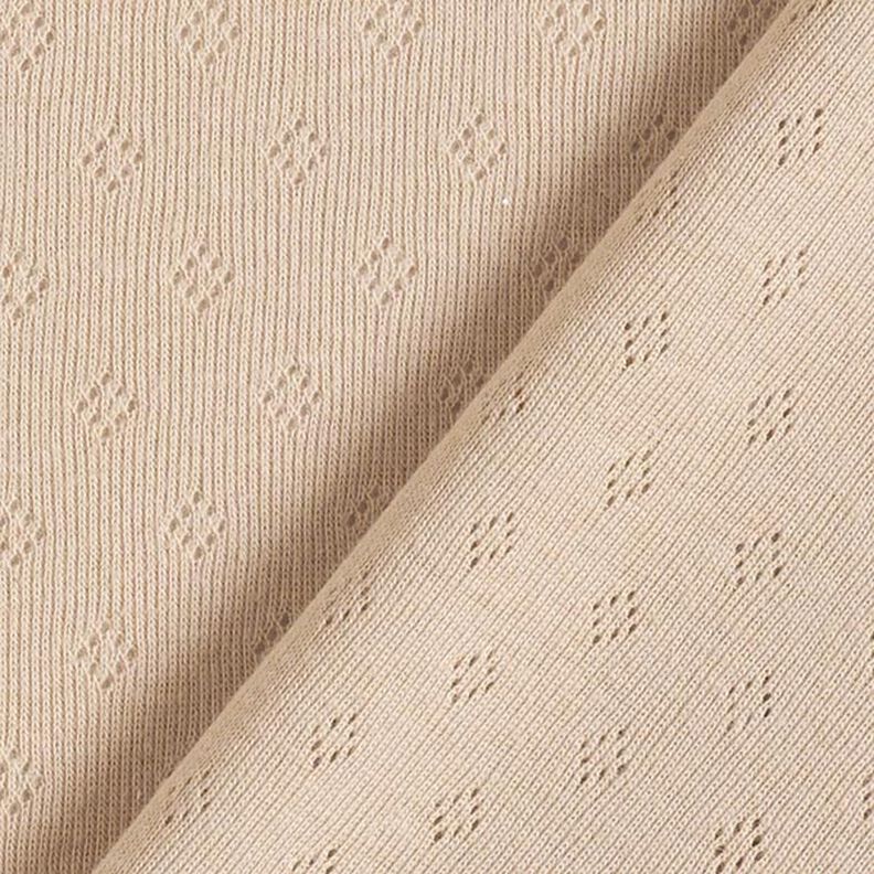 Fijngebreide jersey met gaatjesmotief – beige,  image number 4