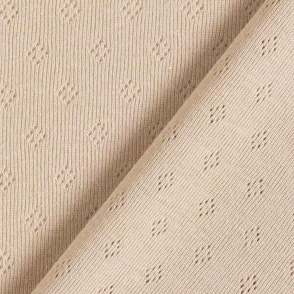 Fijngebreide jersey met gaatjesmotief – beige,  image number 4