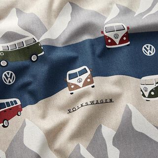 Decostof Half panama VW avontuur – jeansblauw/natuur, 