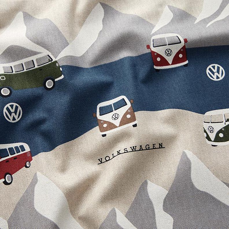 Decostof Half panama VW avontuur – jeansblauw/natuur,  image number 2