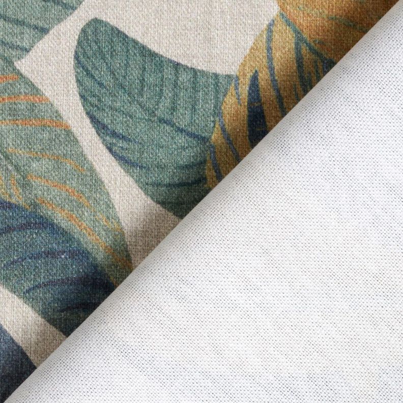 Decostof Half panama Bananenbladeren – blauwgrijs/licht taupe, image number 4