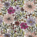 Katoenjersey Bloemenzee| Poppy Fabrics – ecru/lila, 