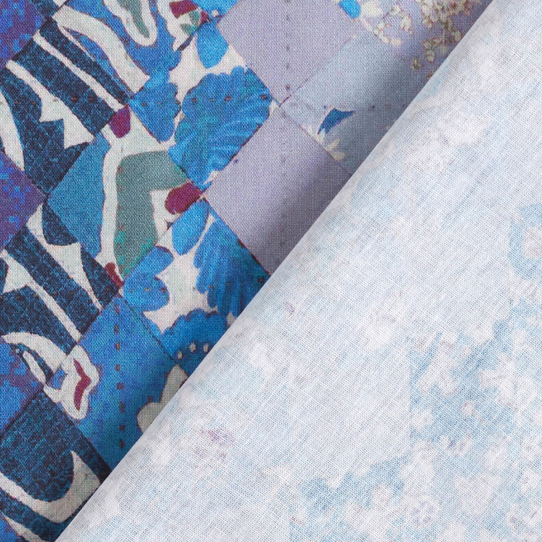 GOTS Katoenen batist Patroonmix kleurverloop | TCC x LOOKS by Wolfgang Joop – blauw/donkerbruin,  image number 5