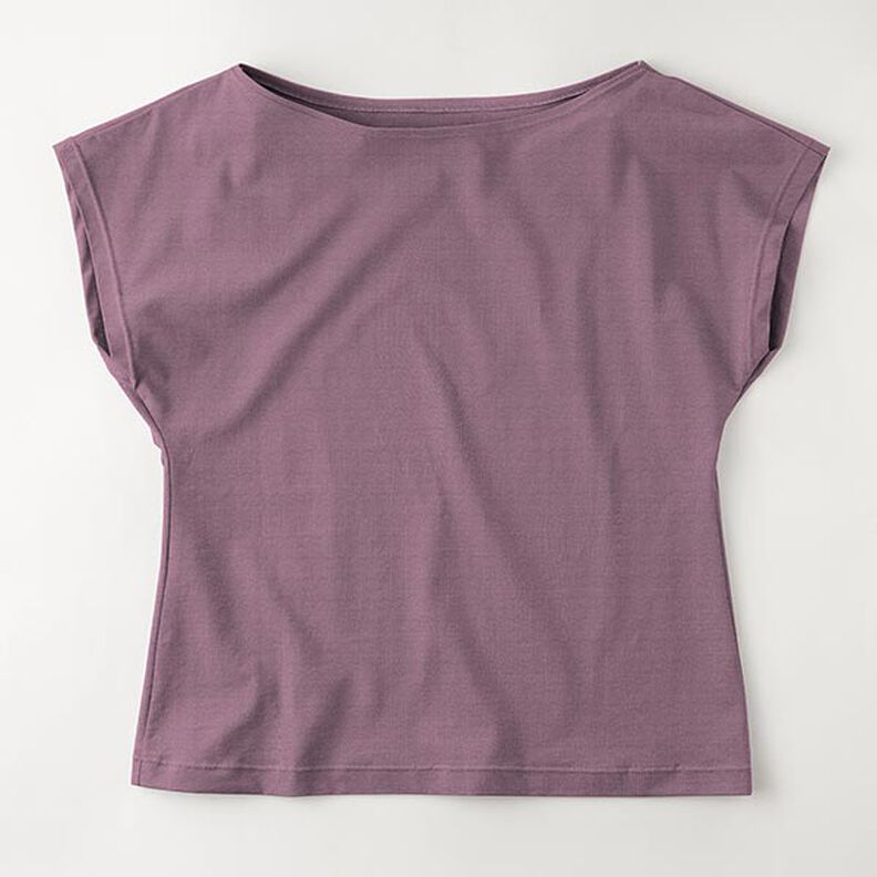 Katoenjersey medium effen – aubergine,  image number 8