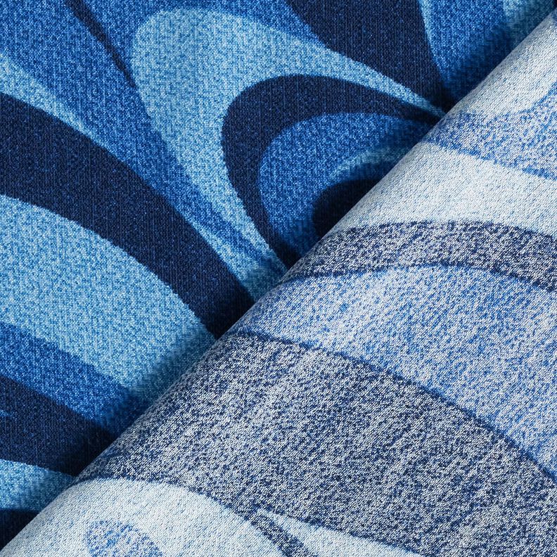 Viscose crêpe golven – marineblauw/koningsblauw,  image number 4