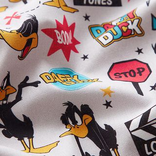 Katoenpopeline licentiestof Looney Tunes Duffy Duck | Warner Bros. – nevelgrijs, 