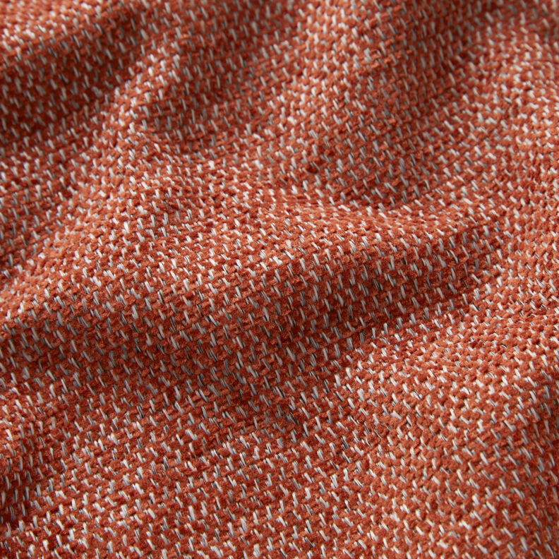 Bekledingsstof Chenille Mix – terracotta/zilvergrijs,  image number 2