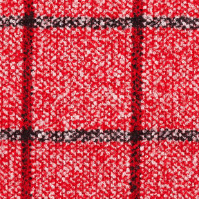 Mantel bouclé geruit – rood, 