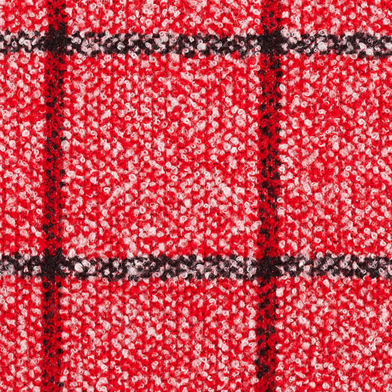 Mantel bouclé geruit – rood,  image number 1