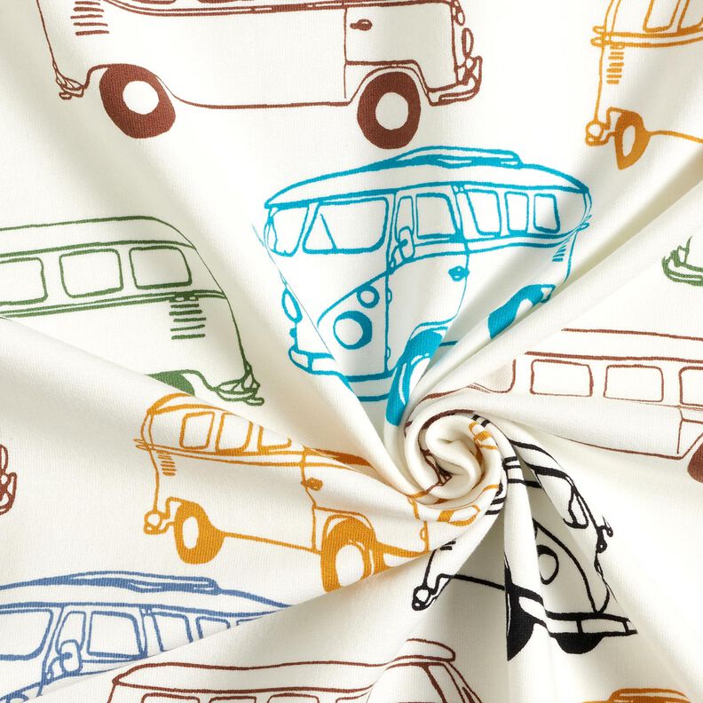 French Terry sommersweat kleurrijke bussen – ecru, image number 3