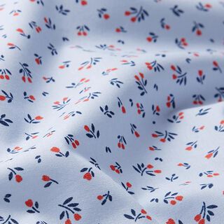Katoenpopeline Mini tulpen – babyblauw, 