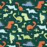 Sommersweat Dino's | Poppy Fabrics – blauwe spar/lichtgroen,  thumbnail number 1