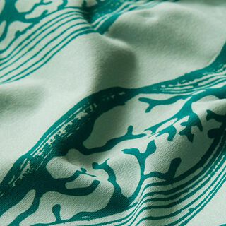 GOTS katoenjersey golven | Tula – pastelgroen | Stofrestant 50cm, 