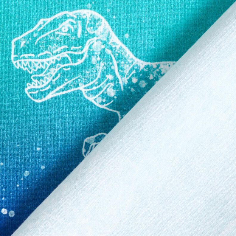 Katoenjersey Dino-contouren | Glitzerpüppi – blauwlila/pepermunt,  image number 4