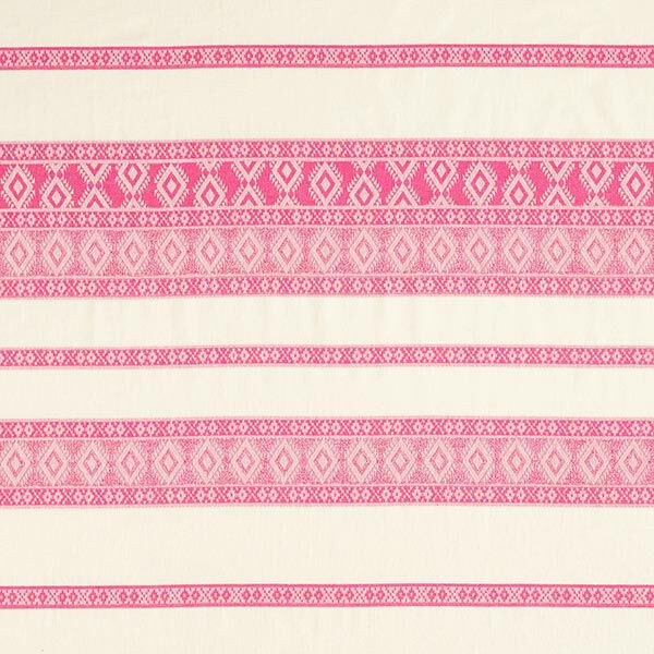 Katoenen stof ruitenpatroon – ecru/pink,  image number 1