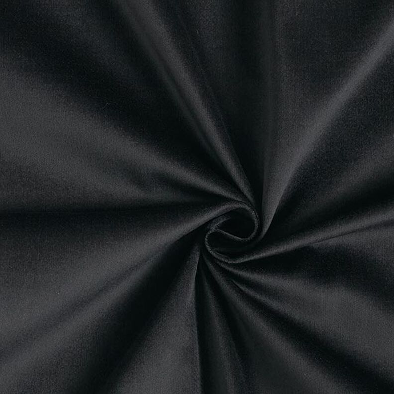 Stretch fluweel Fijnrib effen – zwart,  image number 1