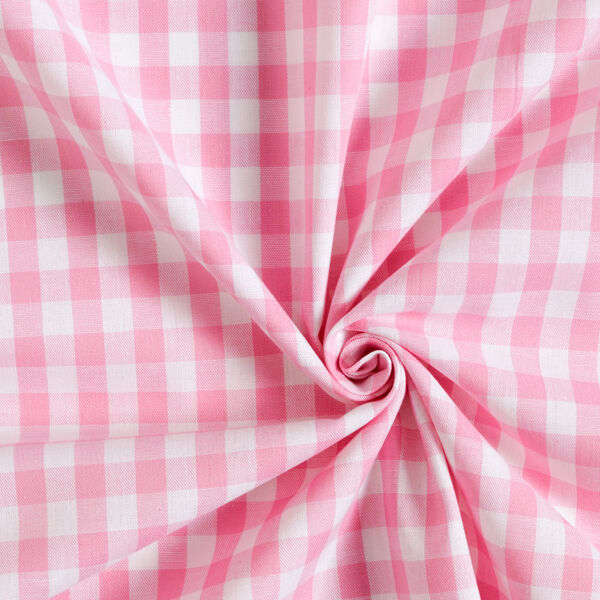 Katoenen stof Vichy - 1 cm – roze, image number 2