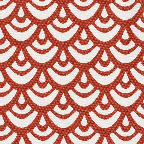 Decostof Canvas Geometrische bogen – vuurrood/wit, image number 1