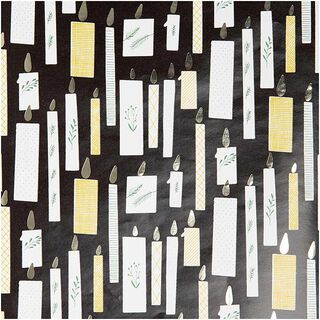 Cadeaupapier Kaars | Rico Design – zwart, 