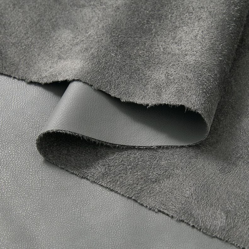 Imitatieleer met velours achterkant  – grijs,  image number 3