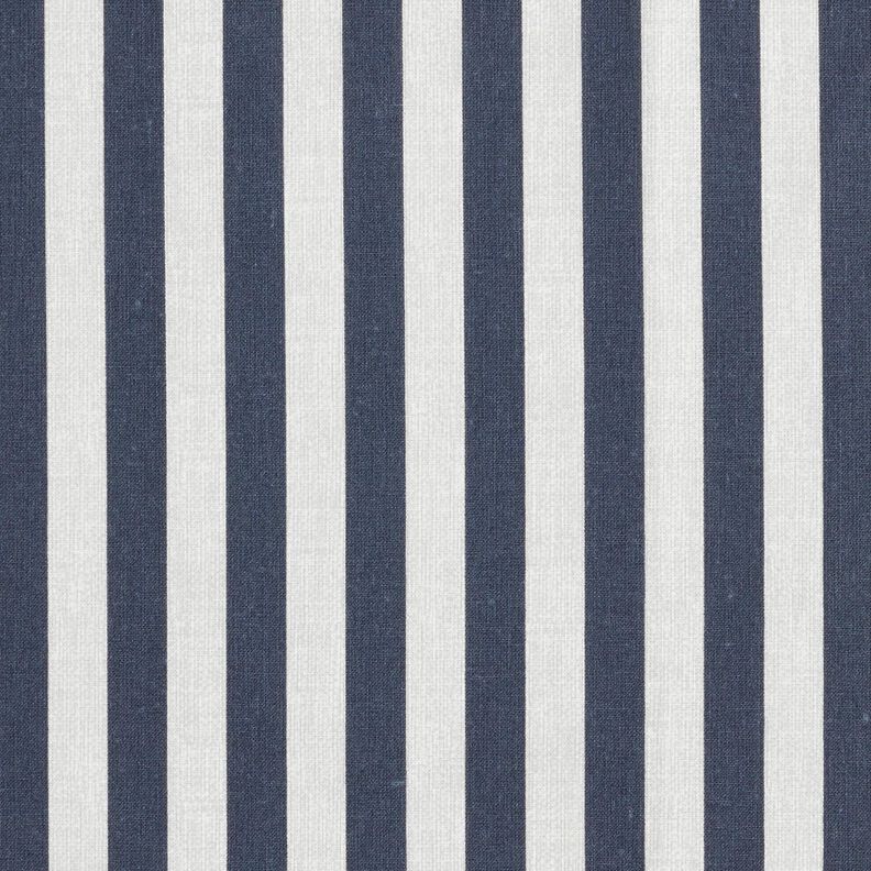 Katoenen stof Cretonne maritieme streep – zwart blauw/licht taupe, image number 1