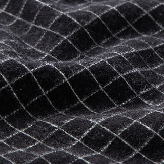 Breijacquard geruwd rasterruit – zwart, 