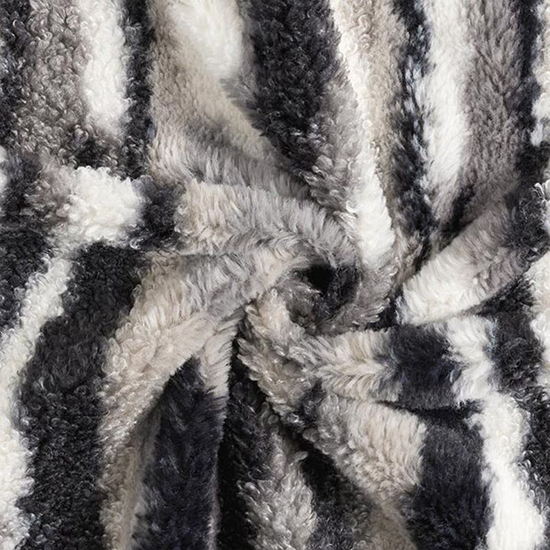 Nepbont abstracte strepen – ecru/nachtblauw,  image number 3