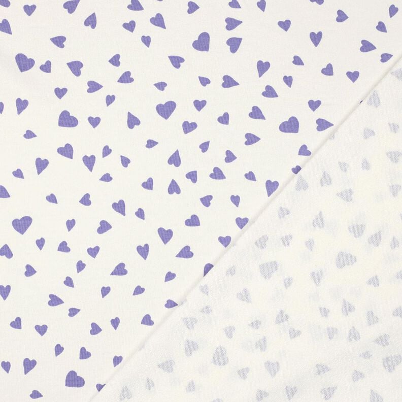 Sommersweat Harten | Poppy Fabrics – ivoor/lila,  image number 3