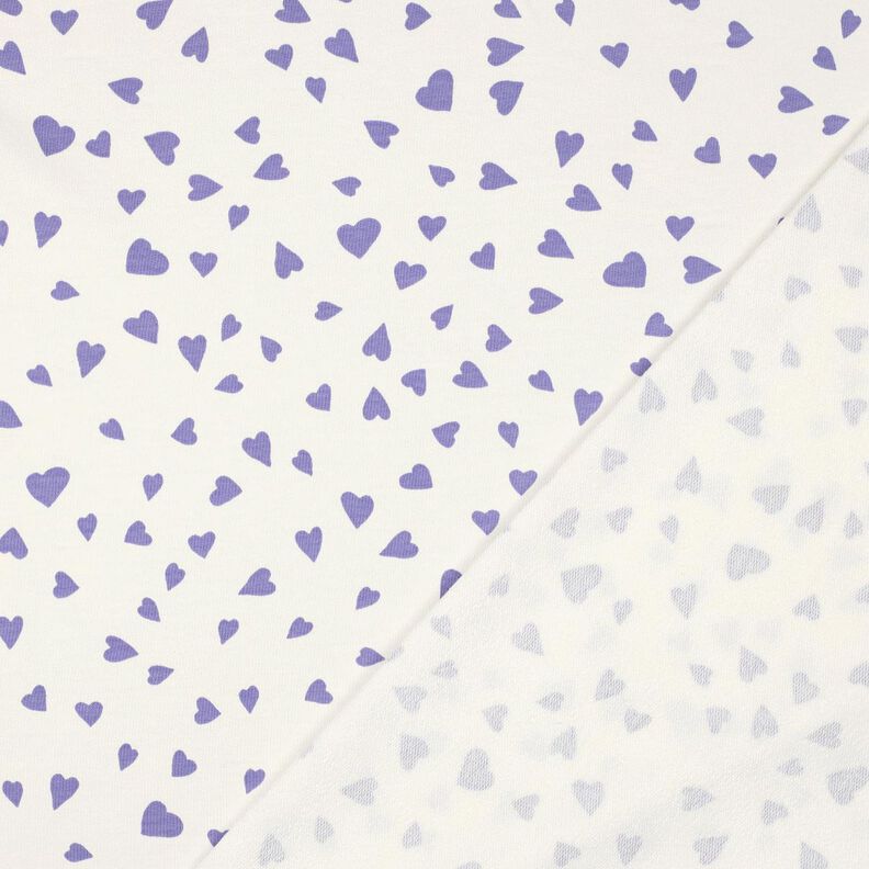 Sommersweat Harten | Poppy Fabrics – ivoor/lila, image number 3