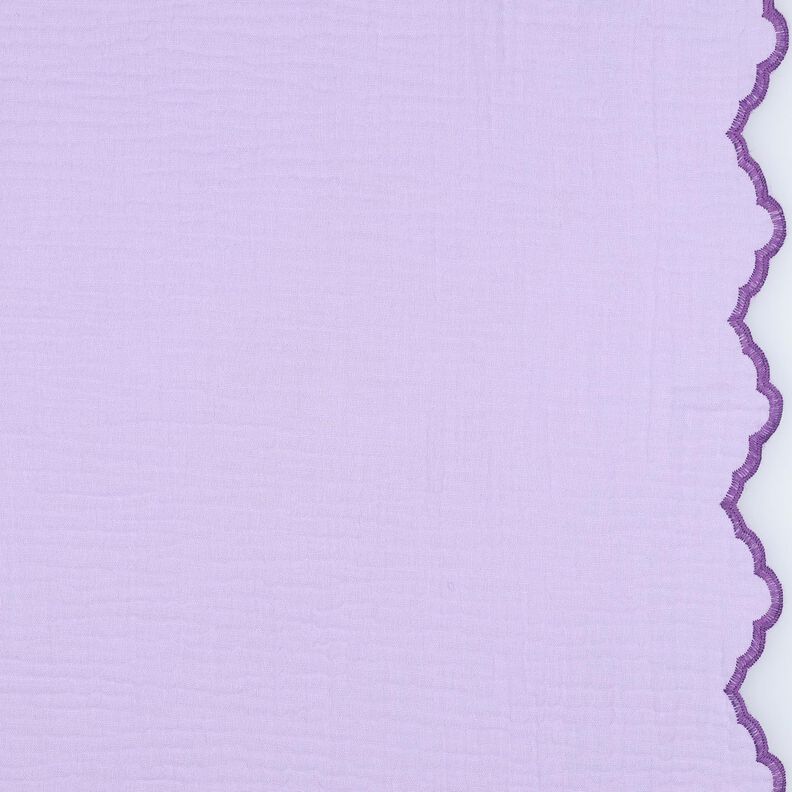 Mousseline/dubbel gehaakte stoffen dubbelzijdige gebogen rand  | Poppy Fabrics – lila/roodlila,  image number 1