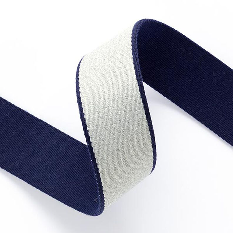Riemband [ 3,5 cm ] – marineblauw/grijs,  image number 2