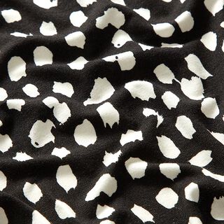 Viscosejersey luipaardstippen – zwart/wit, 