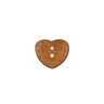 Houten knoop 2-gats hart – donkerbruin,  thumbnail number 1
