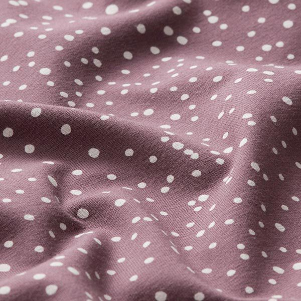 Katoenjersey onregelmatige punten – aubergine, image number 2
