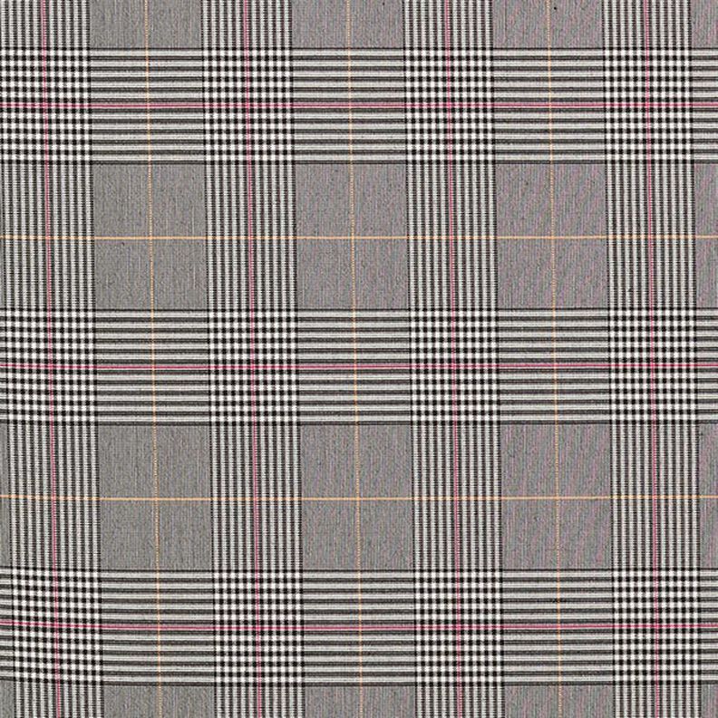 Viscose stretch glencheck – grijs/pink, image number 1