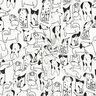 Katoenflanel Honden | Poppy Fabrics – wit/zwart,  thumbnail number 3
